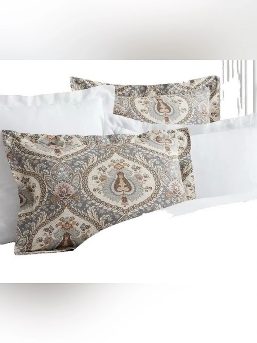 Pottery Barn Darcy Medallion Queen Full Duvet Cover + 1 Standard Sham Cotton EUC